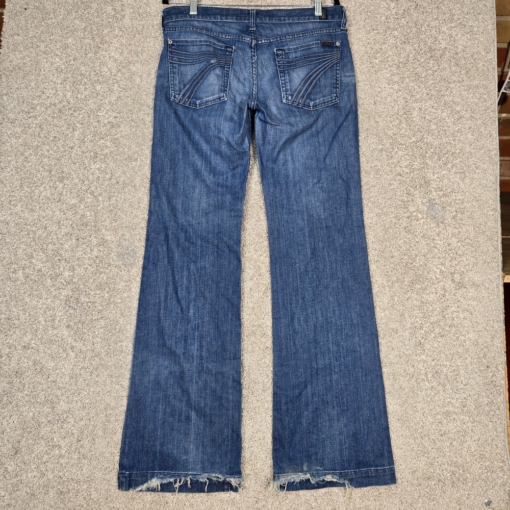 7 Seven For All Mankind Dojo Flare Bootcut Jeans womens 31 (fit 33x34) flaws USA